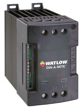 Watlow DIN-A-MITE C Single-Phase SCR Power Controller with 24 V DC cooling fan, 100 to 240 V AC, 4 to 20 mA DC input-