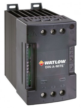 Watlow DIN-A-MITE C SCR Power Controller with three independent zones and 24 V DC cooling fan, 100 to 240 V AC, 4.5 to 32 V DC input-