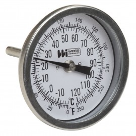 Weiss 3RBM9-550 Thermom&amp;egrave;tre bilame, 50 &amp;agrave; 550&amp;deg;F (0 &amp;agrave; 260&amp;deg;C), tige 9&amp;quot;-
