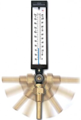 Weksler-Glass AS5H9DJ Standard Adjustable Angle Thermometer, 3 1/2&amp;quot; Stem Length, 30/300&amp;deg;F &amp; -1/149&amp;deg;C-