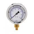 Weksler Glass 401L4P2 Glycerin Filled Gauge with bottom connection, 4&amp;quot; dial, 30/0&amp;quot; VAC-