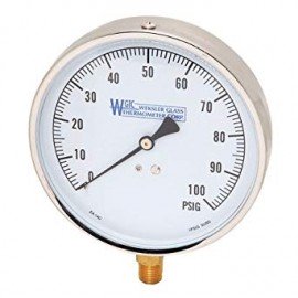 Weksler Glass EA14PDOM Dual Scale Pressure Gauge, 60 psi/kPa, 4.5"-