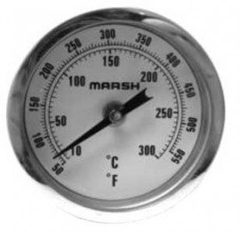 Weksler 2T04-160 Compact Bimetal Dial Thermometer, -40 to 160&amp;deg;F, 4&quot; Stem-