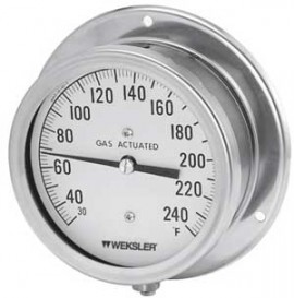 Weksler 413BCXLX10FN Gas Actuated Thermometer, 4 1/2" Dial, 50 to 550&amp;deg;F-