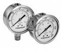 Weksler BY12YPD4LW Liquid Filled Pressure Gauge, 0-30 psi and 0/2 bar (200 kPa), Bottom Connection-