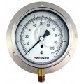 Ashcroft BYStainless Steel Pressure Gauge, 100 psi/7BR, 3.5&amp;quot; dial, &amp;frac14;&amp;quot; NPT lower, SS housing-