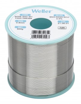 Weller T0051386399 WSW SAC M1 Solder Wire, &amp;Oslash;0.031&amp;quot;, 17.637 oz-