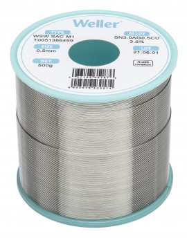 Weller T0051386499 WSW SAC M1 Solder Wire, &amp;Oslash;0.02&amp;quot;, 17.637 oz-