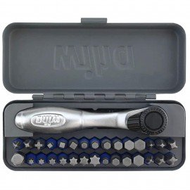 Wiha 76889 Ensemble d'embouts &amp;agrave; impact avec mini-cliquet et bo&amp;icirc;tier m&amp;eacute;tallique-