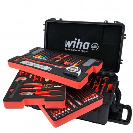 Wiha 92100 Ensemble dans un coffre &amp;agrave; outils roulant, 194 pi&amp;egrave;ces-