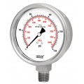 WIKA 233.54 Pressure Gauge, -30 inHg/0, 4&amp;quot; dial, &amp;frac12;&amp;quot; NPT lower mount, SS housing-
