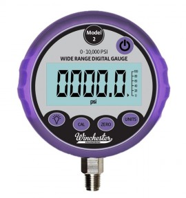 Winchester MODEL 2KT Digital Pressure Gauge Kit, 0 to 10,000 psi, ¼" NPT male, rubber housing-