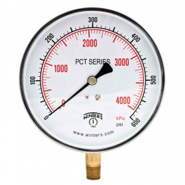 Winters PCT331 Contractor Gauge, 4.5&amp;quot; Dial, 0-600 PSI/KPA, 1/4&amp;quot; Bottom-