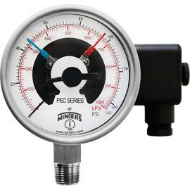 Winters PEC0214 Manom&amp;egrave;tre de qualit&amp;eacute; sup&amp;eacute;rieure en acier inoxydable avec contacts &amp;eacute;lectriques, 0/5000 psi/kPa, cadran de 101.6 mm-