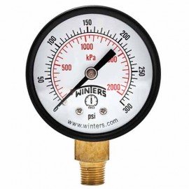 Winters PEM215 Jauge &amp;eacute;conomique,  0 &amp;agrave; 160 psi/kpa, cadran de 64mm ( 2.5&amp;quot;), raccord du bas de 6mm (1/4&amp;quot;), NPT-