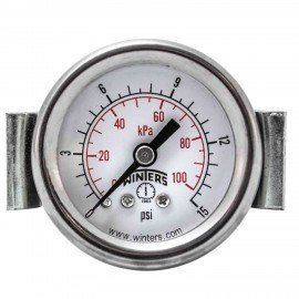 Winters PEU1398UC Economy Panel Mounted Gauge, 1.5&quot; Dial, 0/15 PSI/KPA, 1/8&quot; NPT-