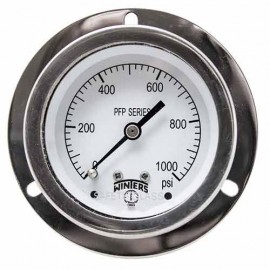 Winters PFP3789 Premium Stainless-Steel Liquid Filled Pressure Gauge for panel mounting, 0/1,000 psi/kPa-