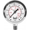 Winters PFQ122 Liquid Filled Stainless Steel Gauge, 2.5&amp;quot; Dial, 0-160 PSI/KPA, 1/4&amp;quot; NPT Bottom-