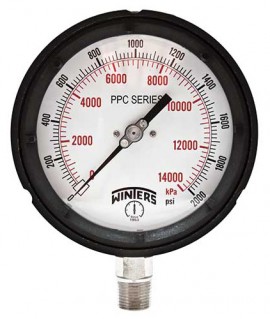 Winters PPC5463 Process Gauge, 0-60 psi/kPa, 1/2&amp;quot; NPT Back Connection-
