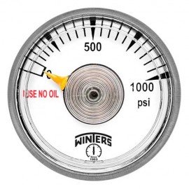Winters PSP1250300 Spiral Tube Gauge, 0/300 PSI, 1.25&quot; Dial, 1/8&quot; NPT-
