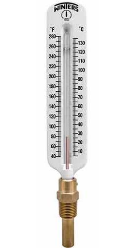 Winters TSW172LF Lead-Free Hot Water Thermometer, 8&amp;quot; Scale, 40 to 280&amp;deg;F (5 to 135&amp;deg;C), Straight-