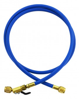 Yellow Jacket 29375 Plus II&amp;trade; Hose with 1/4&amp;quot; compact ball valve fittings, 75&#039;, blue-