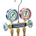 Yellow Jacket 41500 2-Valve Series 41 Test/Charging Manifold, R134a/404A/407C Refrigerants, 60&amp;quot; hoses-