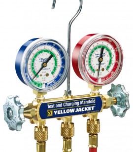 Yellow Jacket 41505 Collecteur d'essai et de charge BRUTE II &amp;agrave; 4 vannes, frigorig&amp;egrave;nes (MPa) R32/410 A, boyaux de 1.52 m-