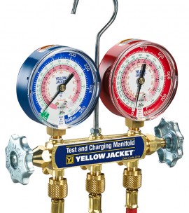 Yellow Jacket 42024 Series 41 R-32/410A, 60&amp;quot; RYB Hose, bar/psi, &amp;deg;F &amp;deg;C-