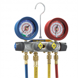 Yellow Jacket 46026 Brute II 4-Valve Aluminum Manifold with 72" Hoses-