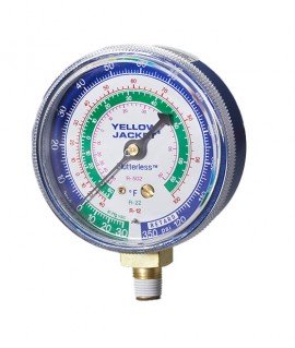 Yellow Jacket 49034 Manifold Gauge, 2-1/2&amp;quot;, blue compound, bar &amp; psi, R-22/134a/404A, &amp;deg;C-