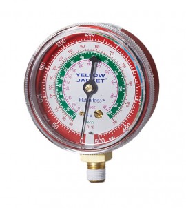 Yellow Jacket 49105 Dry Manifold Gauge, 3-1/8&amp;quot;, red pressure, 0 to 500 psi, R22/134a/404A, &amp;deg;F-