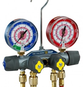 Yellow Jacket 49913 TITAN&amp;reg; 4-Valve Test and Charging Manifold with 60&amp;quot; PLUS II&amp;trade; RYB and 3/8&amp;quot; x 45&amp;deg;, R/B gauges, kPa/psi, R32/R410A &amp;deg;F and &amp;deg;C-