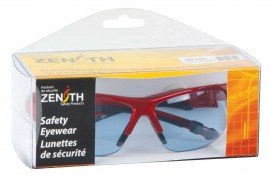 Zenith SEK288R Lunettes de s&amp;eacute;curit&amp;eacute; de s&amp;eacute;rie Z1900 avec bo&amp;icirc;te, monture rouge, lentilles bleues-
