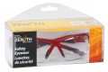 Zenith SEK290R Z1900 Series Safety Glasses with Box, Red Frame, Clear Anti-Fog Lens-