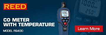 REED R9400 Carbon Monoxide Meter with Temperature