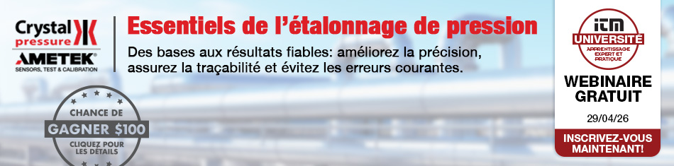WEBINAIRE:Essentiels de l'étalonnage de pression 