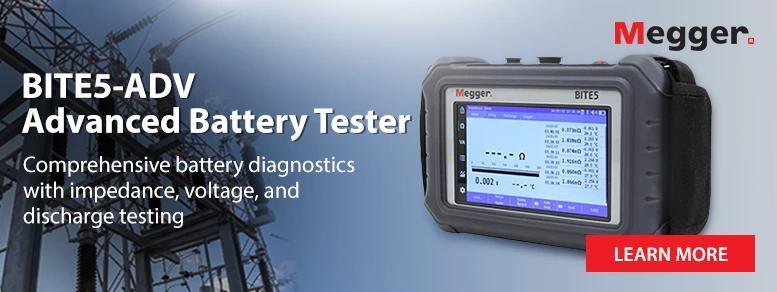 Image of the Megger BITE5-ADV Advanced Battery Tester