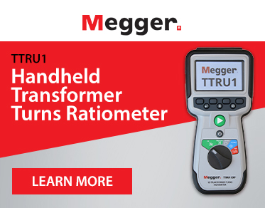 Image of the Megger TTRU1-ADV Handheld Transformer Turns Ratiometer